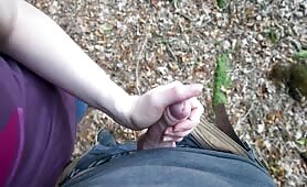 Hot MILF Milks Cock In The Forest While Hiking Outdoors