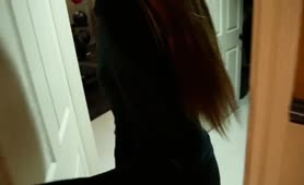Brunette Amateur Teen Sucks His Cock