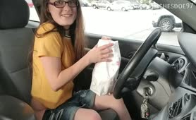 Sweet Teen Girl Masturbates In Her Car In Public
