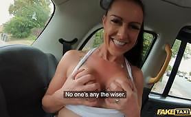 Busty Brunette Milf Fucked On Taxi Car