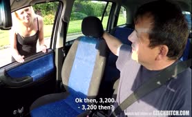 Czech Bitch Real Blonde Whore Fucked In Car For Money