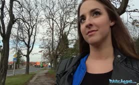 Public Agent Agent Invites Perfect Brunette Into His House