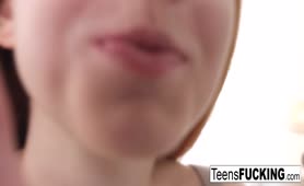Teen Redhead Gets Pussy Filled With Cum
