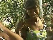 Two Busty Ebony Chicks Jerk Off One Lucky Guy