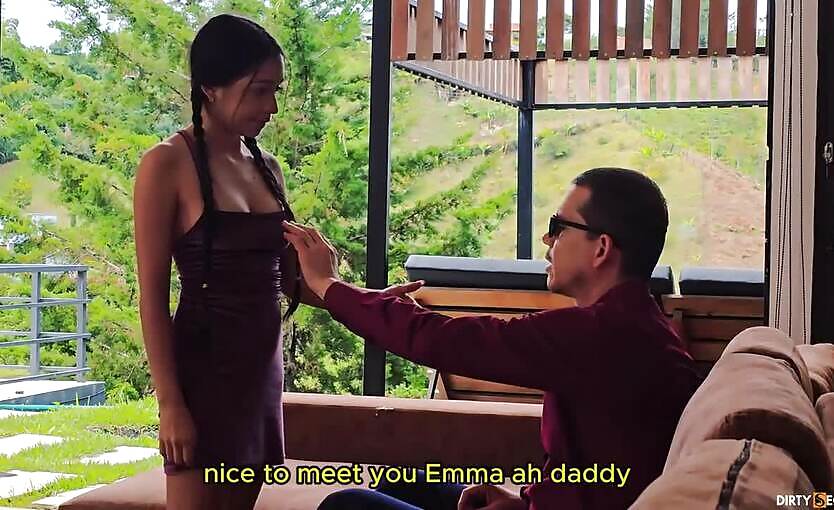 Next To The Blind Father, His Son Fucks His Girlfriend In The Ass