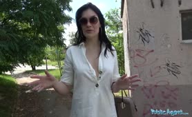 Public Agent Dark Haired Milf With Medium Natural Tits