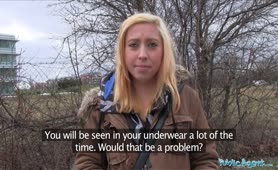 Public Agent Czech Blonde Bitch Needs Money