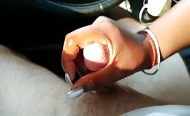 Big Tit Ebony Handjob In Car