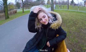 Eva Elfie Gives Him Great Blowjob In Public Park