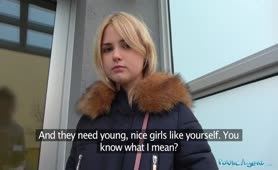 Public Agent Blonde Pretty Teen Invites Agent Inside Her House