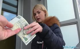 Public Agent Blonde Pretty Teen Invites Agent Inside Her House