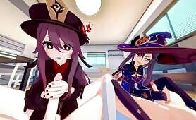 Genshin Impact And Hardcore Anime Foursome
