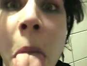 Emo Goth Handjob In Bathroom