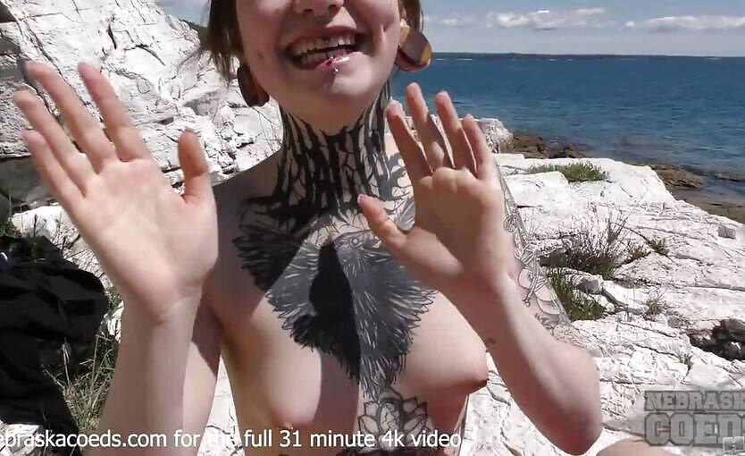 Public Beach Lesbian Oral Sex With Tattooed Babes