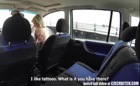 Czech Bitch Busty Blonde Prostitute Fucks In Car For Money