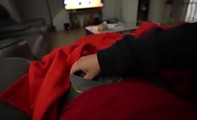 Sexy Teen Stepsister Enjoys Stroking While I Watch TV