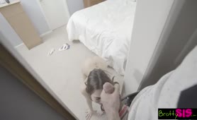BrattySiS Brunette Riley Reid Squirts After Her Stepbrother Fucks Her