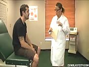 Busty Doctor Wanks Massages Patients Cock