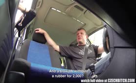 Czech Bitch Black Haired Whore Fucked In Car For Cash
