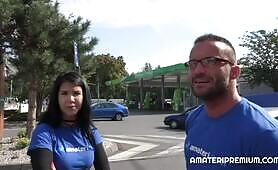 Brunette Amateur And Her Boyfriend Fuck Outdoors