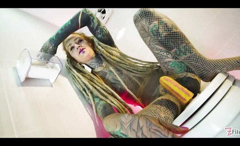 Crazy Bitch Alternative Tattoo Model Solo Piss Action
