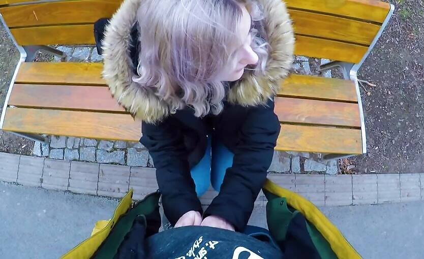 Eva Elfie Cute Teen Swallows Cum For Cash, Public Blowjob In The Park