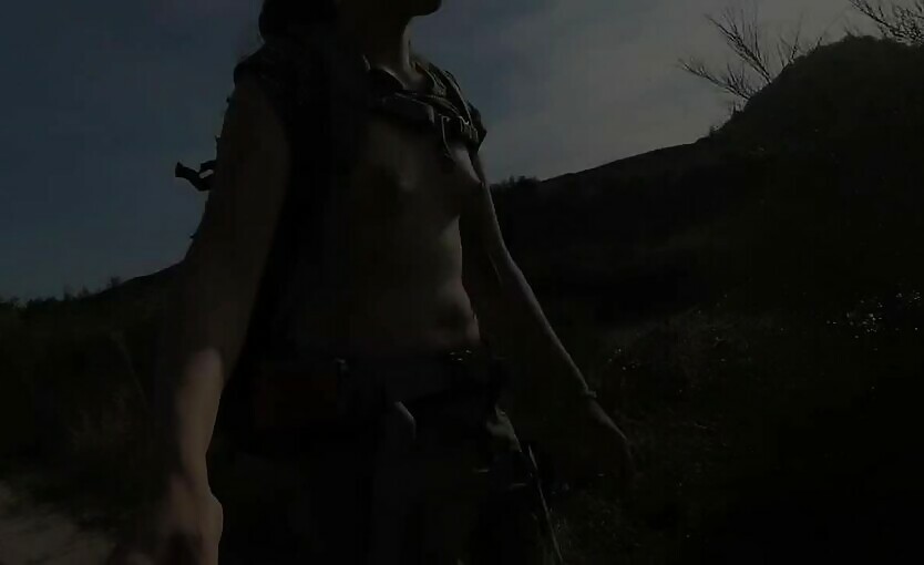 Hiking Adventure Topless And Naked Girl In The Forest & Gnight Pussy Play