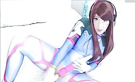 Overwatch Diva Is Masturbating At Home