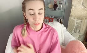 Sweet Blonde Teen IndigoWhite Plays With Her Shaved Pussy